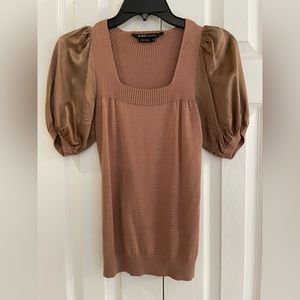 BCBG Max Azria brown silk jersey top